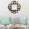 Decor Picture Frame Collage Clock - 12 Photo Display Slots - Wall Mounted Chic Farmhouse Wall Decor - Wall Clock for Living Room, Bedroom, Kitchen, Of