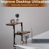2 Tier Adjustable Clamp-On Desk Shelf, Metal Desktop Extension Organizer with Over Desk and Under Desk Storage, 13 Inch Desk Rack for Office, Home Wor