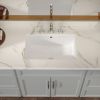 Lordear 21 Inch White Rectangular Undermount Bathroom Sink Ceramic Lavatory Vanity Sink Basin with Overflow