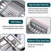 Adjustable Immersion Sink Dish Drying Rack With Stainless Steel Drain Basket - Portable And Retractable Space-Saving Fruit And Vegetable Solution(UPS/