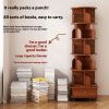 (UPGRADED) Rotating Bookshelf, 360 Display Corner Bookshelf for Small Space, 6 Tier Bookcase Storage Rack with Wheels, Wood Narrow Organizer for Bedro