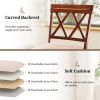 2-Pack 29" Swivel Bar Stools - Solid Rubber Wood Frame, Ergonomic Curved Backrest
