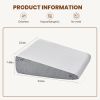Wedge Pillow, Memory Foam Bed Wedge for Acid Reflux Recovery, Removable Washable Cover, White Gray, 23.6Ã—23.6Ã—7.5in