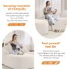 Boneless L-Shape Sectional Sofa with Curved Chaise,White Modular Chenille Compression Couch,30D High-Density Foam,Minimalist Modular Couches Sleeper f