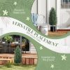 43.3 Inch Set of 2 Artificial Cypress Topiary Tree, Indoor Outdoor UV Resistant Faux Plants with Ground Stake for Garden