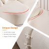 Boneless L-Shape Sectional Sofa with Curved Chaise,White Modular Chenille Compression Couch,30D High-Density Foam,Minimalist Modular Couches Sleeper f