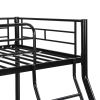 Metal Floor Bunk Bed, Twin over Full, Black