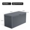 90gal Outdoor Garden Plastic Storage Deck Box Chest Tools Cushions Toys Lockable Seat