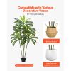 Artificial Dracaena Tree 6 ft, Fake Palm Tropical Plants with White Tall Planter, Faux Floor Silk Plant in Pot, Large Trees for Home Office Living Roo