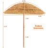 6.5 Feet Portable Thatched Tiki Beach Umbrella with Adjustable Tilt