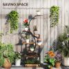 Plant Stand Indoor, 8 Tier 62" S-Shaped Plant Shelf, Corner Plant Rack for Multiple Plants, Carbonised Finish