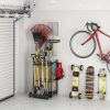 Heavy Duty Garden Tool Organizer Rack with Hooks â€“ Metal Yard Storage Stand for Long-Handled Tools Brooms Shovels Rakes â€“ Durable Outdoor Tool Hol