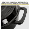 Cast iron 7.5QT cooking pot - Pure black - includes two silicone gloves - Enamel pot