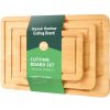 Cutting Board, 3 Pieces, Premium Versatile Bamboo Cutting Board with Food-Grade Oil and Juice Groove,Sturdy & Durable Chopping Board with Built-in Han