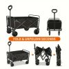 Heavy Duty Foldable Utility Wagon Cart 220 lbs Capacity Portable Collapsible Outdoor Beach Garden Trolley with 360Â° All Terrain Wheels Side Pockets f