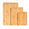 Cutting Board, 3 Pieces, Premium Versatile Bamboo Cutting Board with Food-Grade Oil and Juice Groove,Sturdy & Durable Chopping Board with Built-in Han