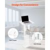 Podium Stand, 50-Inch Acrylic Lectern, Portable Laptop Desk with Wide Reading Surface and Storage Shelf, Book Stopper, Floor-Standing, for Classroom,