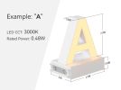 Magnetic LED Light Capital Letter, (L) H3.7" 3000K
