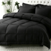 Black 2-Piece & 3-Piece Bedding Comforter Set â€“ Twin/Queen/King â€“ Soft Microfiber