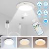 Magnetic USB Rechargeable Ceiling Light with PIR Motion Sensor, 3 Color Temperatures Stepless Dimmable Remote & Button Dual Control Timer Setting Magn
