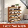 5/6-layer practical storage rack, shoe rack, space-saving design, multi-layer independent storage rack, wood grain finish, easy to assemble, self-supp