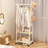 Modern Metal Garment Rack with Wheels, Space Saving Triangular Clothes Organizer with Multi-Tier Storage for Clothes and Accessories, Freestanding Rac