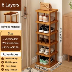 3/6/9-layer Expandable Folding Bamboo Storage Rack, Multi-layer Space-saving Storage Organizer, No Installation Required, Suitable For Various Room Ty (size: 6rd floor)