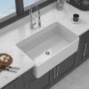 White Farmhouse Sink Workstation - Porcelain Ceramic Single Bowl Apron Front Kitchen Sink