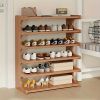 5/6-layer practical storage rack, shoe rack, space-saving design, multi-layer independent storage rack, wood grain finish, easy to assemble, self-supp