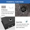 Aqucubic Gunmetal black handmade 16/18 Gauge 304 Stainless Steel Top Mount Single Bowl Kitchen Sink with ledge