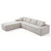 134" Modern Minimalist Modular Sectional Couch with Seat Cushion & Ottoman, Comfort L Shaped Sofa for Living Room, No Assembly Required