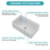 White Farmhouse Sink Workstation - Porcelain Ceramic Single Bowl Apron Front Kitchen Sink