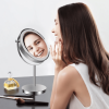 8-inch Makeup Mirror with Lights, Double Sided 1X/10X Magnifying Mirror, 3 Color Lighting Dimmable Vanity Mirror with 360Â° Swivel , Built-In Battery
