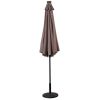 10 Feet Patio Solar Umbrella with Crank and LED Lights