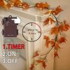 Fall Wall Decor Macrame Wall Hanging Shelf with Fall Lighted Garland, Fall Leaves Garland Lights Boho Floating Shelves for Bedroom Living Room Boho Wa