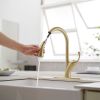 Single Handle Deck Mount Pull Down Sprayer Kitchen Faucet