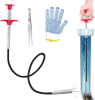24or35 inch extendable drain cleaning with a four-pronged grabber and hose,a versatile tool for unclogging bathtubs, toilets, kitchen sinks, and drain