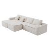 134" Modern Minimalist Modular Sectional Couch with Seat Cushion & Ottoman, Comfort L Shaped Sofa for Living Room, No Assembly Required