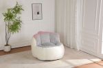 Oversized Bean Bag Chairs,Multicolor Faux Fur Couch Filled with Shredded Sponge,Large Lounger Sofa For Living Room,No Assembly Required , Black+White+