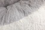 Oversized Bean Bag Chairs,Multicolor Faux Fur Couch Filled with Shredded Sponge,Large Lounger Sofa For Living Room,No Assembly Required , Black+White+