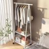 Modern Metal Garment Rack with Wheels, Space Saving Triangular Clothes Organizer with Multi-Tier Storage for Clothes and Accessories, Freestanding Rac