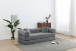 Convertible Sleeper Sofa Bed, Corduroy Folding Sofa Bed with Fixed-Shape Frame, Fold Out Floor Mattress Couch, Lazy Compression Sofa for Living Room,