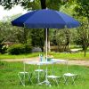 6FT Portable Picnic Outdoor Canopy Sunshade Beach Umbrella with Tilt Function, Small Patio Umbrella - UPF 50+ protection Garden Umbrella 6' Navy Blue
