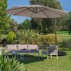 10 Feet Patio Solar Powered Cantilever Umbrella with Tilting System