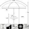 Beach Umbrella With Sand Anchor & Table Tray, 6.5ft Portable Heavy Duty Sun Outdoor Umbrella, UV 50+ Protection, Carry Bag for Patio, Pool and Garden