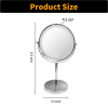 8-inch Makeup Mirror with Lights, Double Sided 1X/10X Magnifying Mirror, 3 Color Lighting Dimmable Vanity Mirror with 360Â° Swivel , Built-In Battery