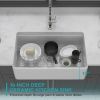 White Farmhouse Sink Workstation - Porcelain Ceramic Single Bowl Apron Front Kitchen Sink