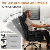 Executive Home Office Desk Chair Ergonomic High Back with Footrest & Lumbar Support, Reclining Height Adjustable PU Leather with Swivel Wheels