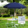 6FT Portable Picnic Outdoor Canopy Sunshade Beach Umbrella with Tilt Function, Small Patio Umbrella - UPF 50+ protection Garden Umbrella 6' Navy Blue