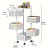 Rotating Kitchen Storage Shelf 5 Tier, Metal Fruit Vegetable Storage Basket Multi-Layer Vegetable Rack Storage Trolley on Wheels, Floor-Standing Baske